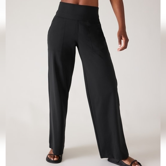 Athleta Venice Wide Leg Pant. Size Large Tall. Black. NWT - Picture 1 of 10